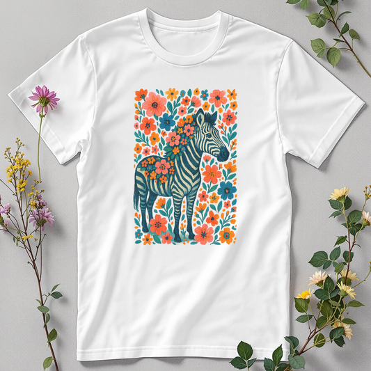 Striped in Wildflowers — Zebra Bloom Tee