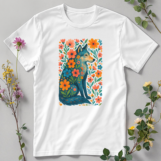 Lone Spirit Wolf — Floral Freedom Tee