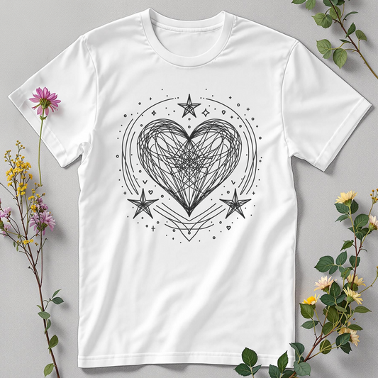 Heart and Stars Sketch Unisex T-Shirt