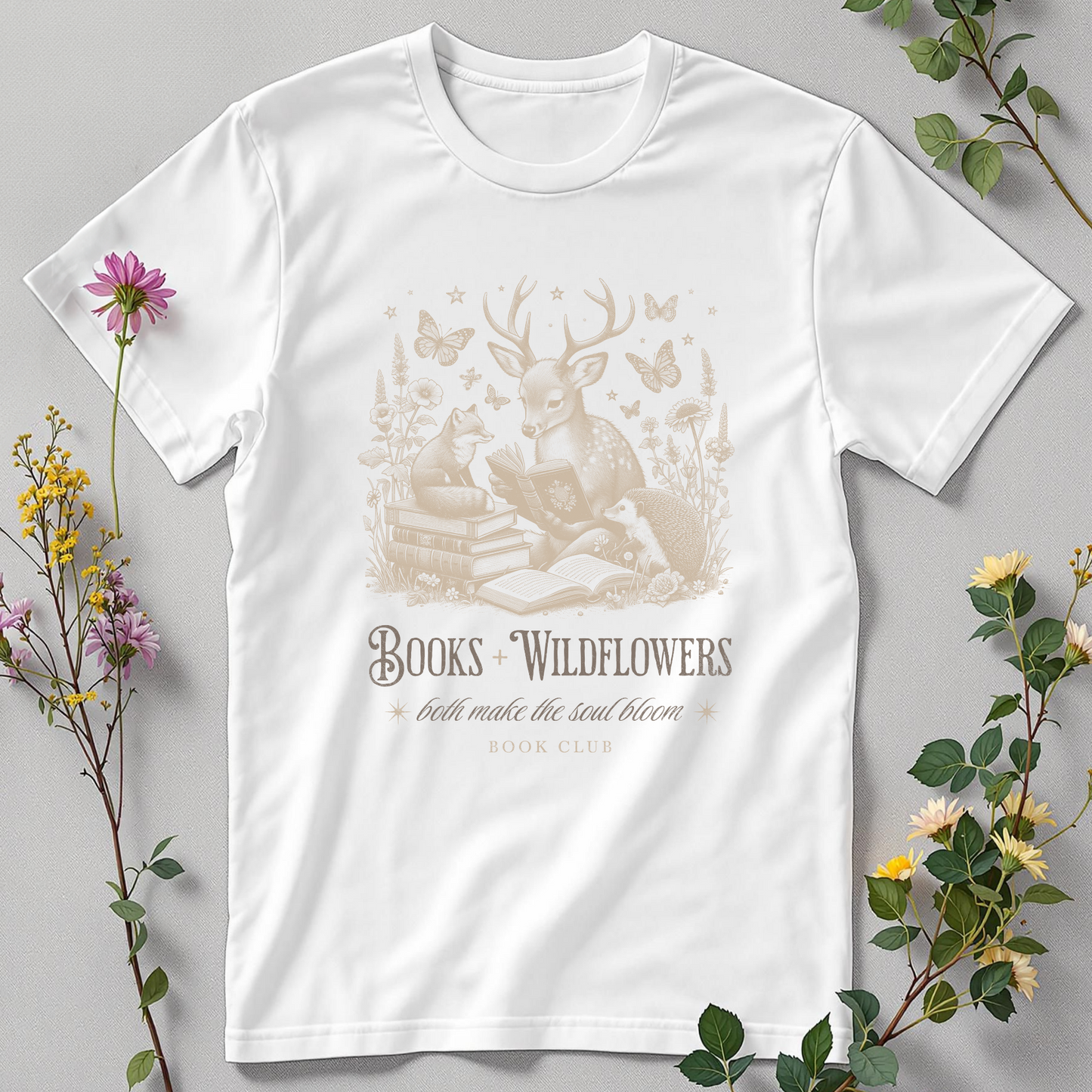 Books & Wildflowers Tee