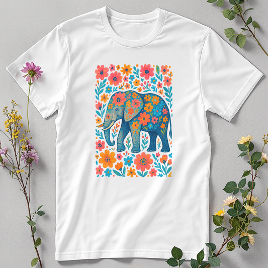 Trunkful of Grace — Floral Elephant Tee