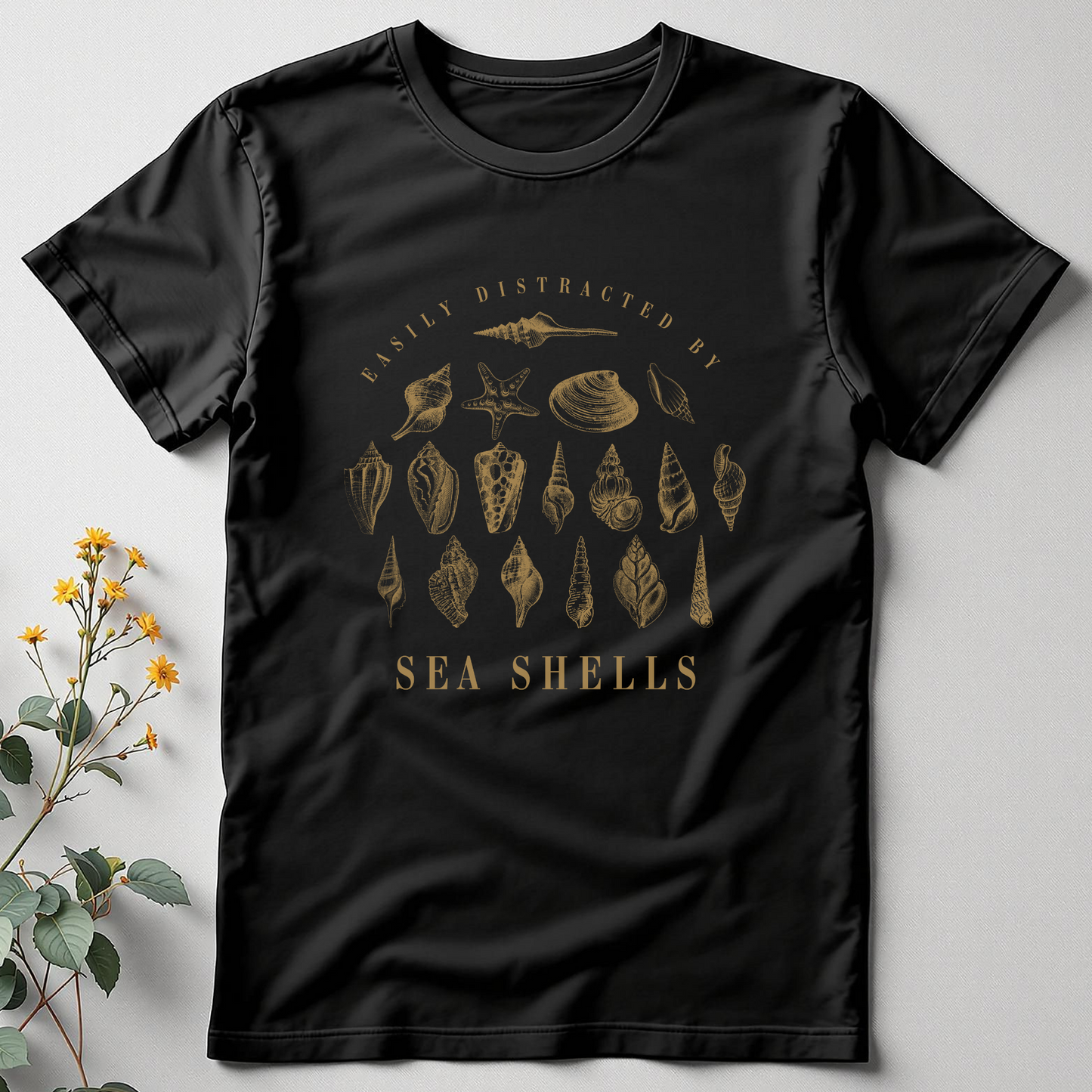 Shell Shocked Tee – Easily Distracted by Sea Shells