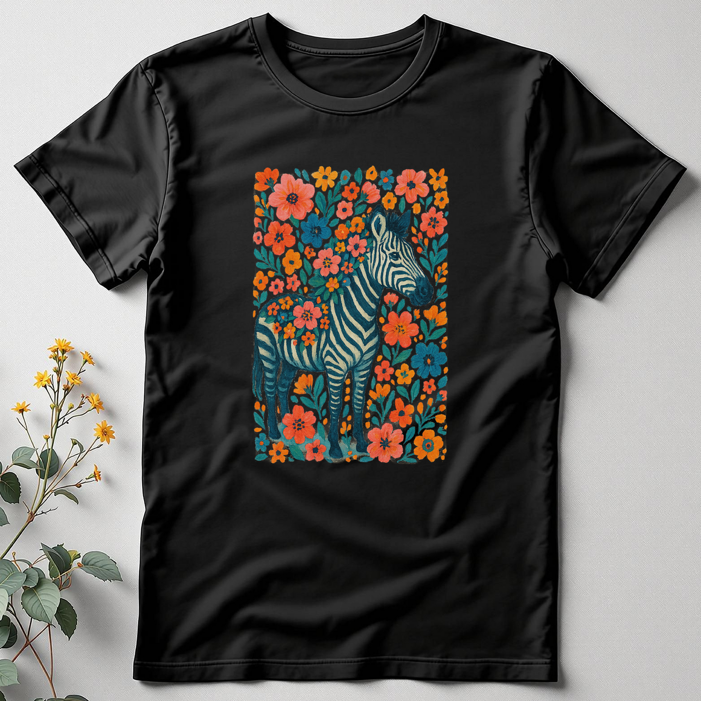 Striped in Wildflowers — Zebra Bloom Tee