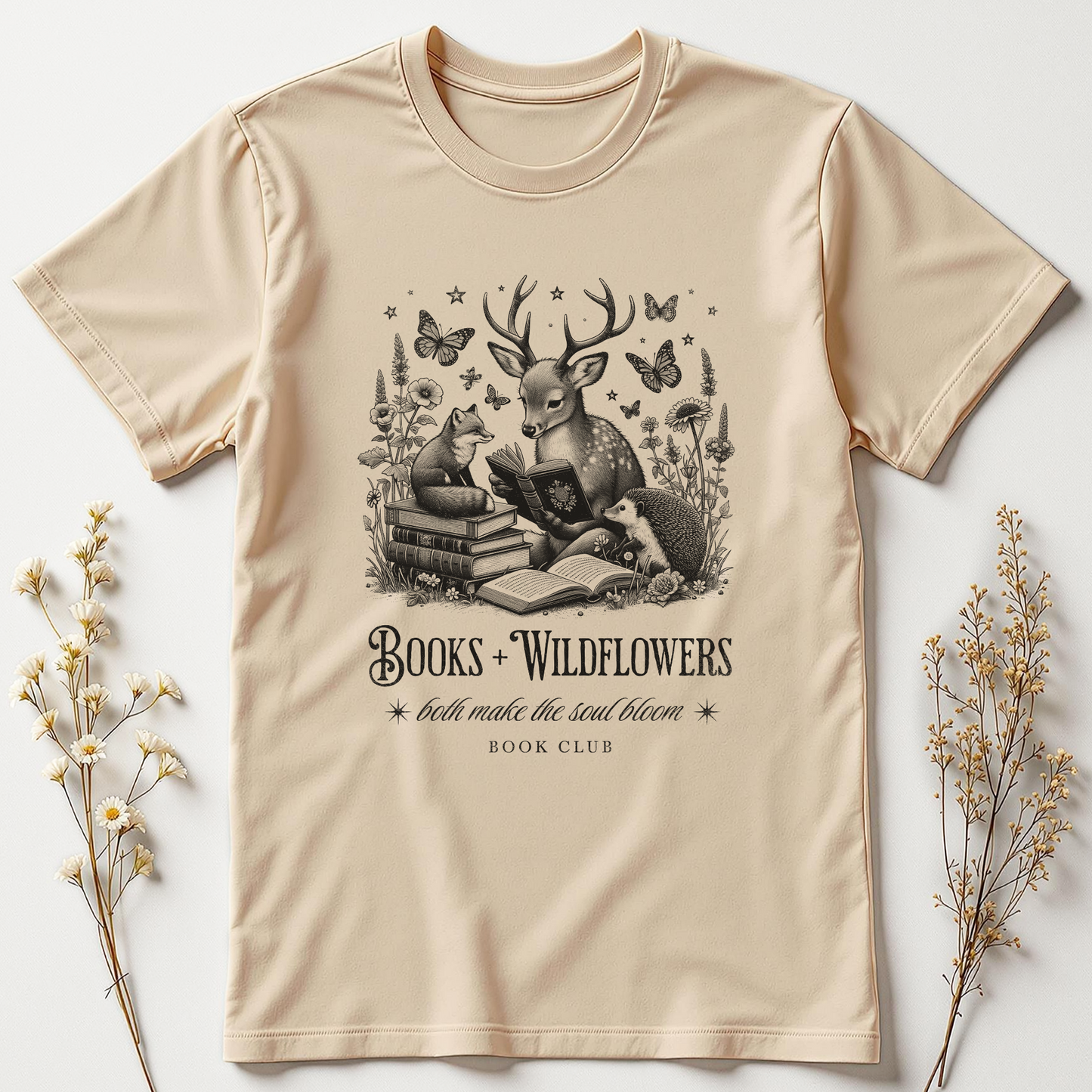 Books & Wildflowers Tee
