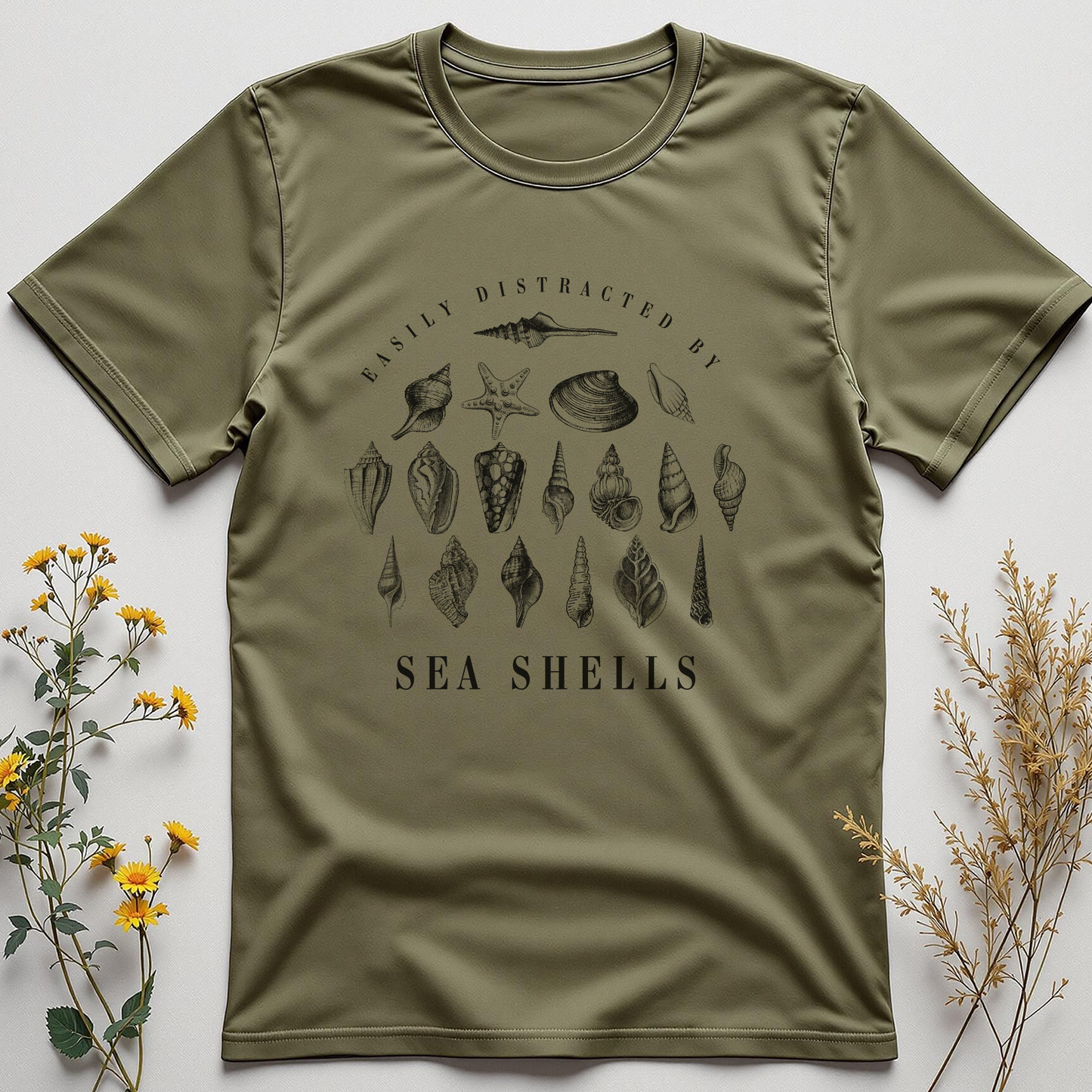 Shell Shocked Tee – Easily Distracted by Sea Shells