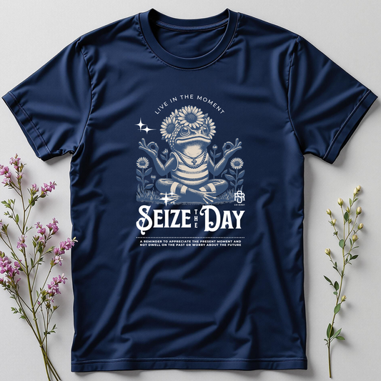 Seize the Day, Meditating Frog Unisex T-Shirt