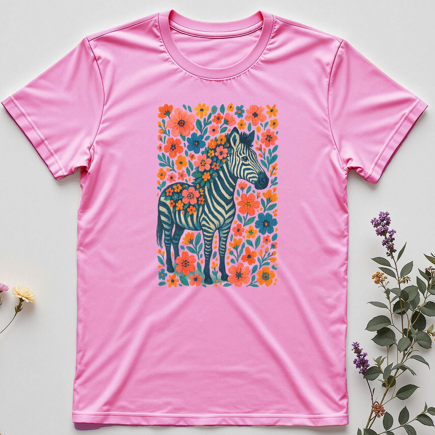 Striped in Wildflowers — Zebra Bloom Tee