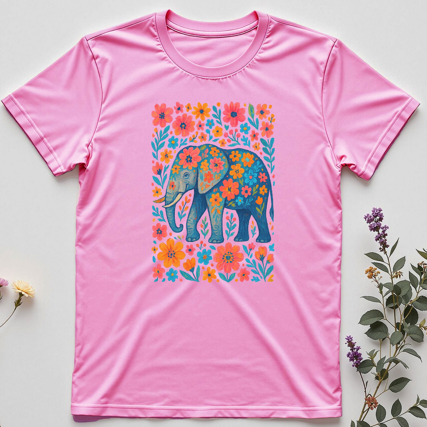 Trunkful of Grace — Floral Elephant Tee