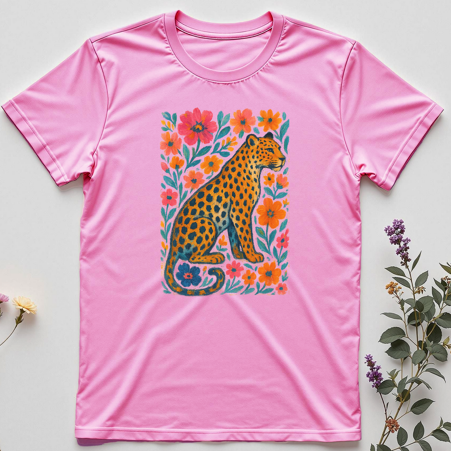 Whispers in the Wild — Floral Leopard Tee