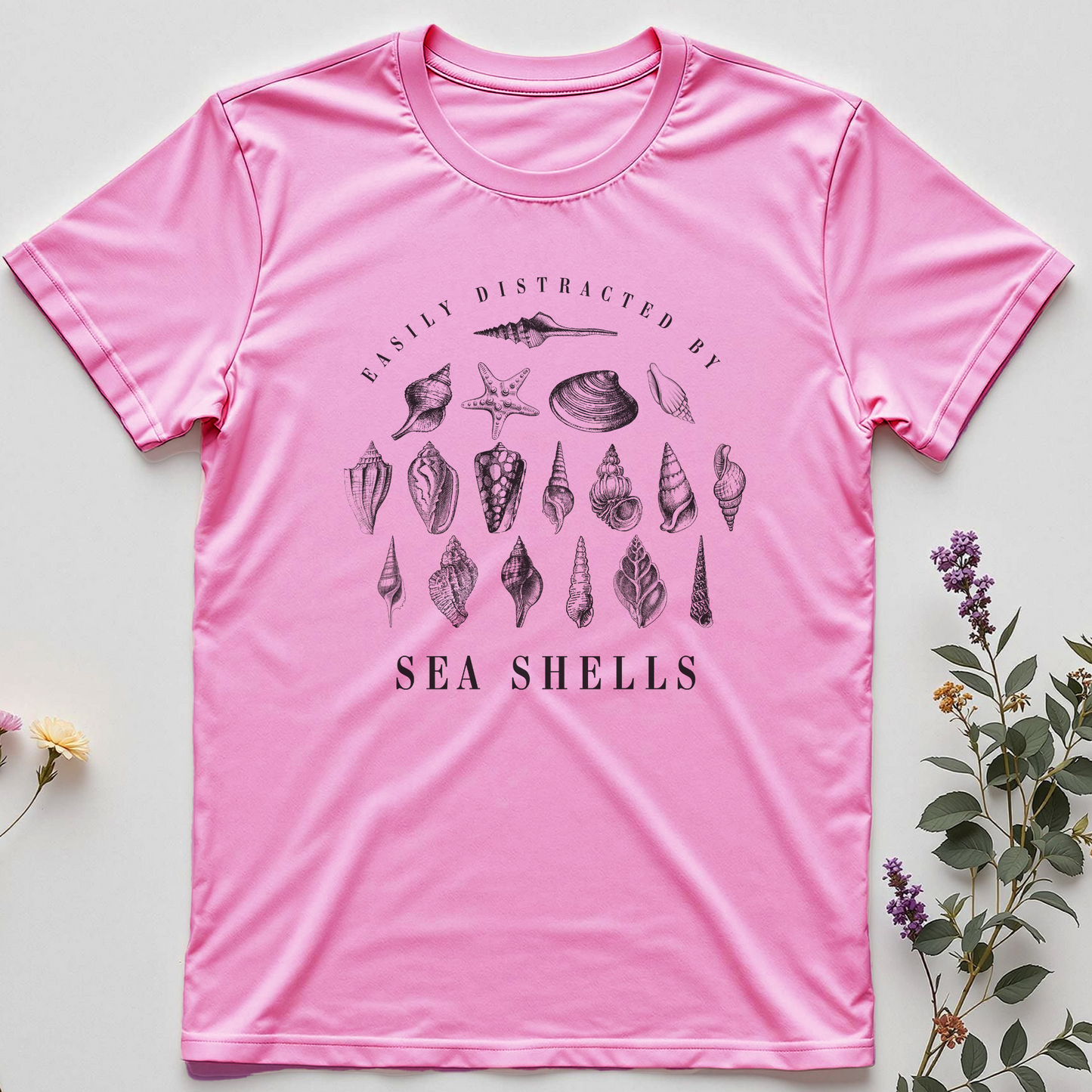 Shell Shocked Tee – Easily Distracted by Sea Shells