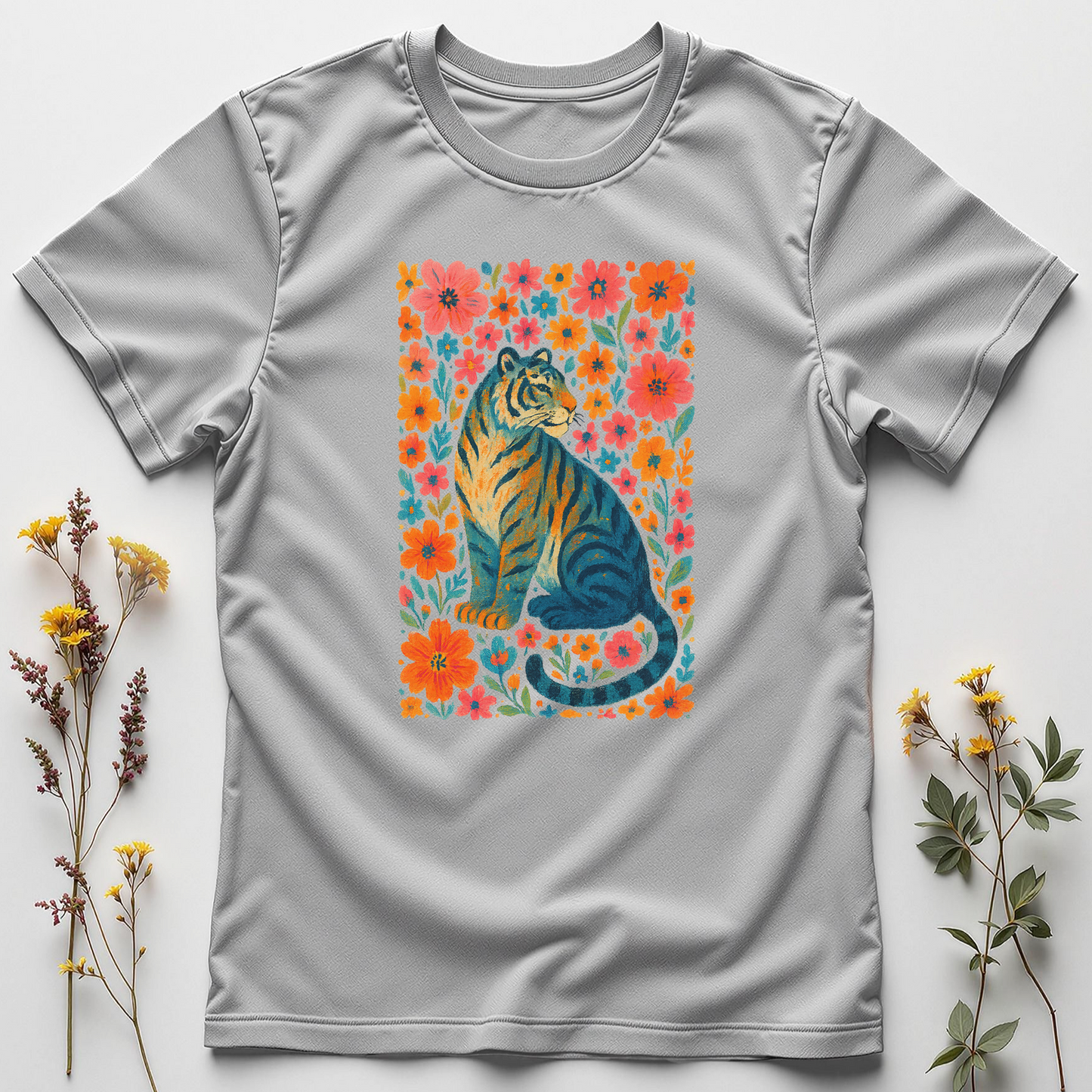 Striped in Petals — Wild Tiger Bloom Tee