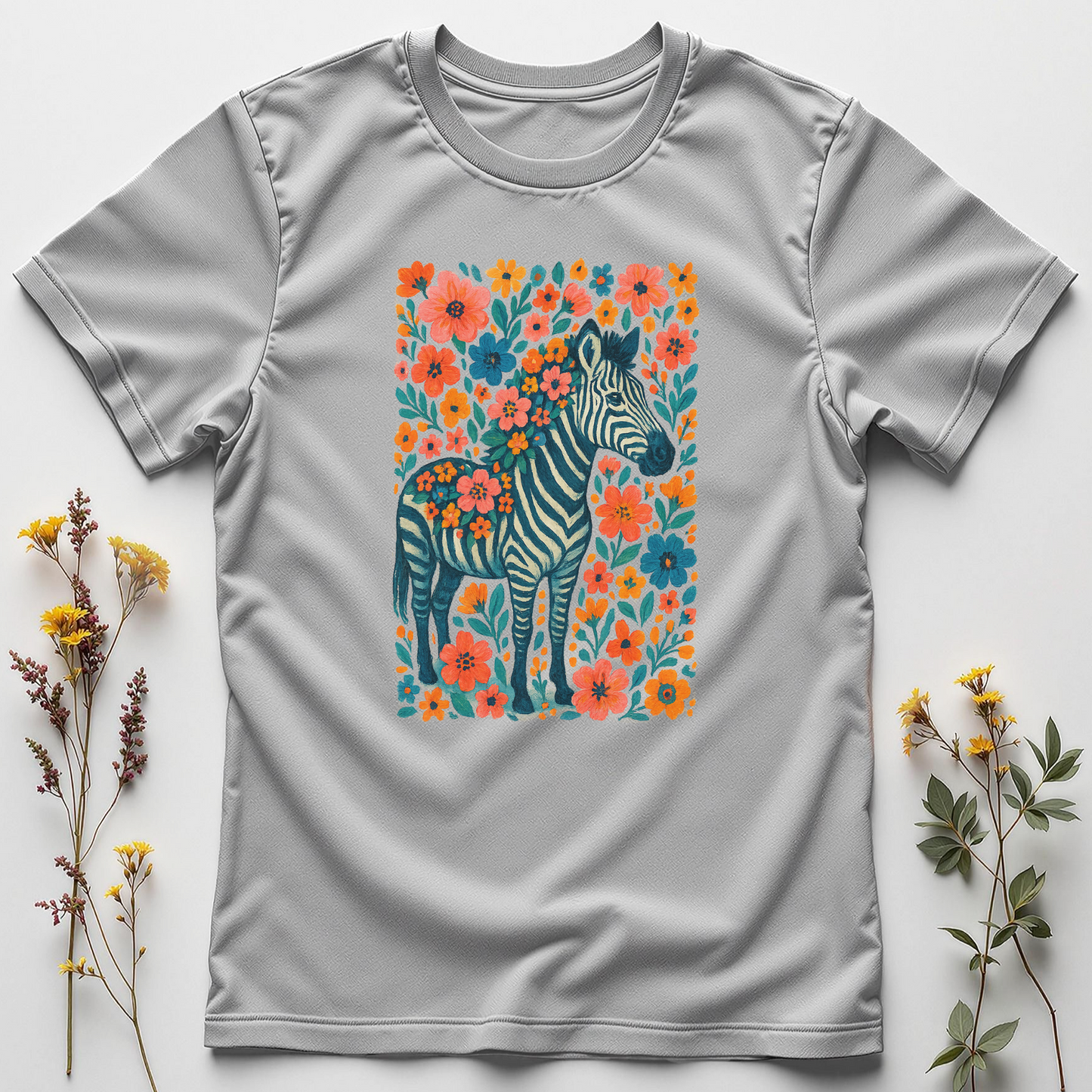 Striped in Wildflowers — Zebra Bloom Tee