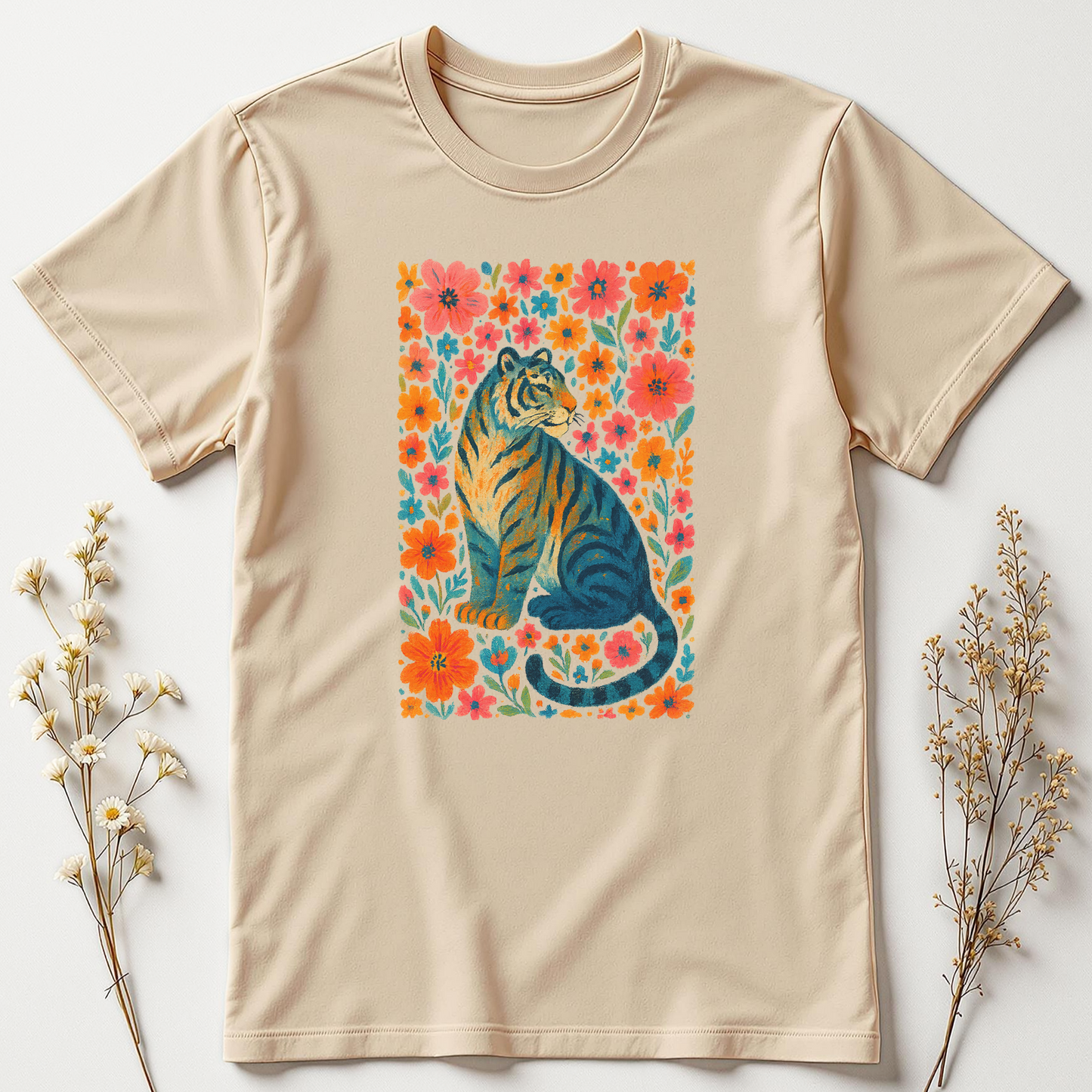 Striped in Petals — Wild Tiger Bloom Tee