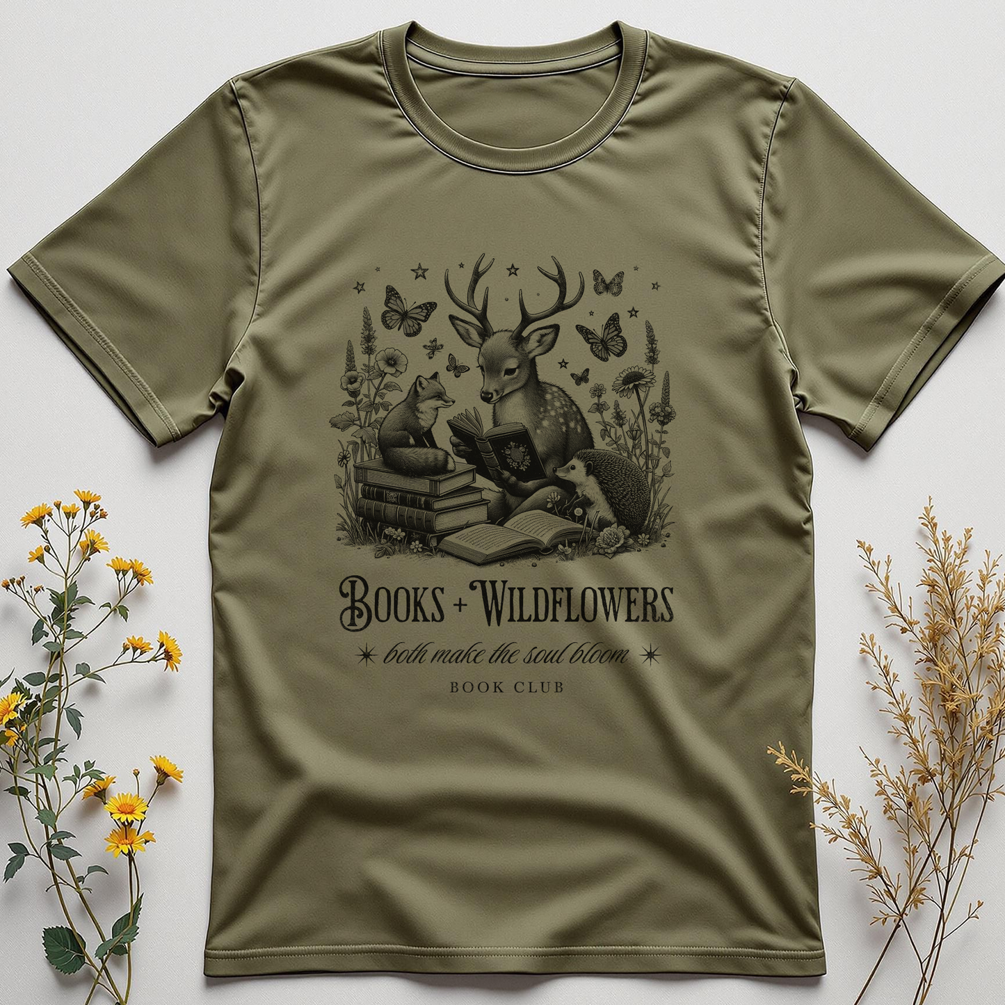 Books & Wildflowers Tee