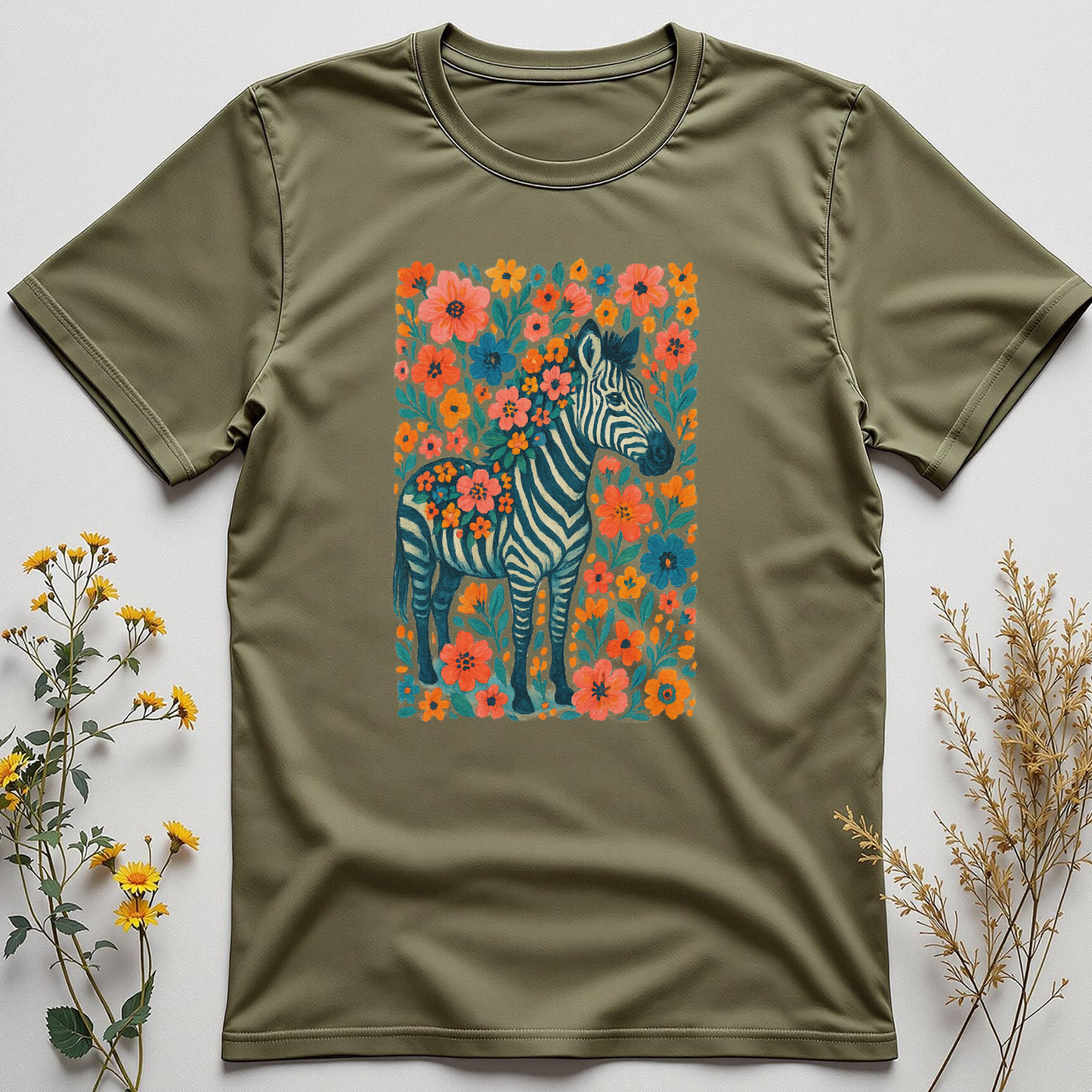 Striped in Wildflowers — Zebra Bloom Tee