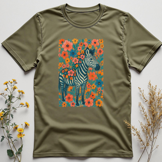 Striped in Wildflowers — Zebra Bloom Tee