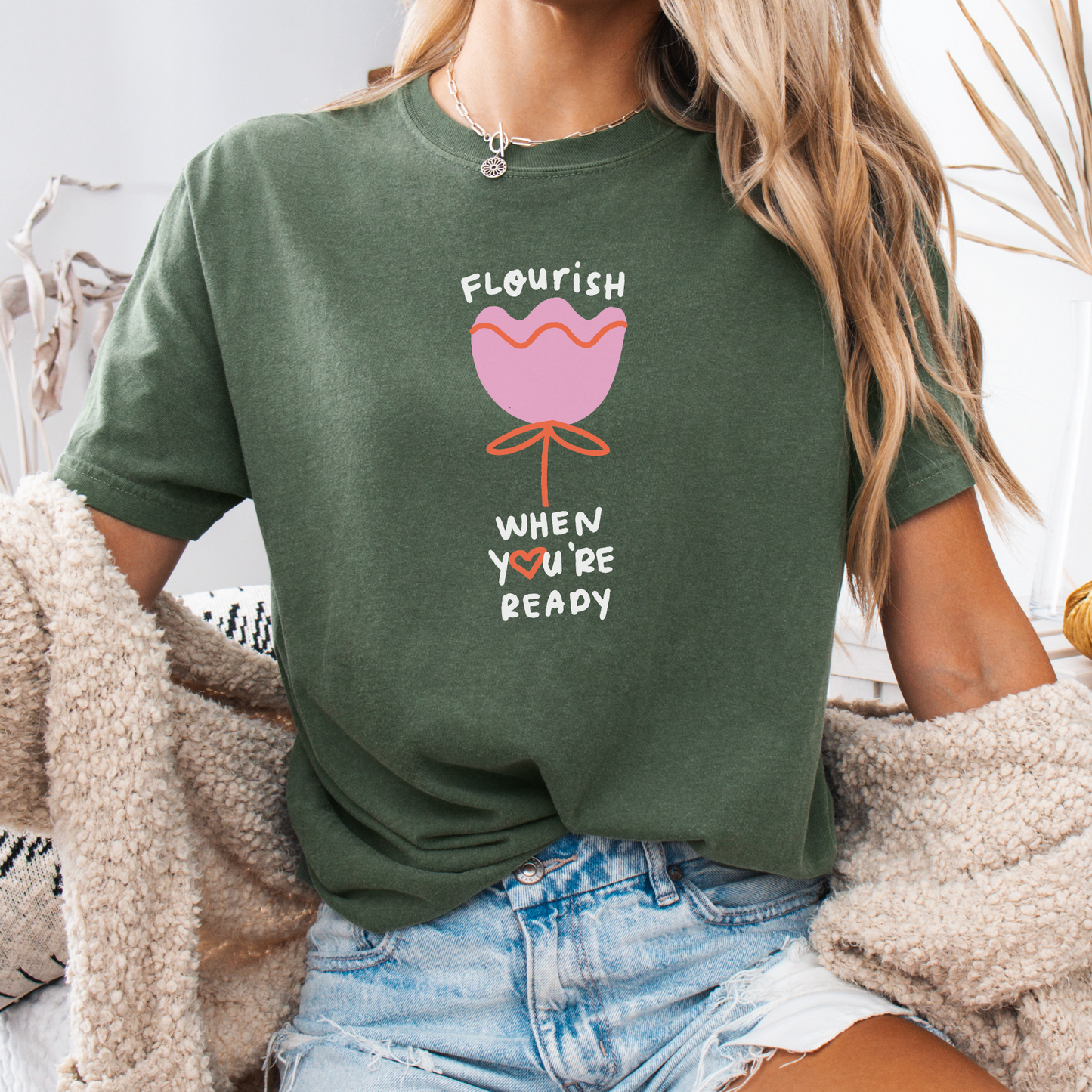 Flourish When You're Ready — Soul-Paced Tee