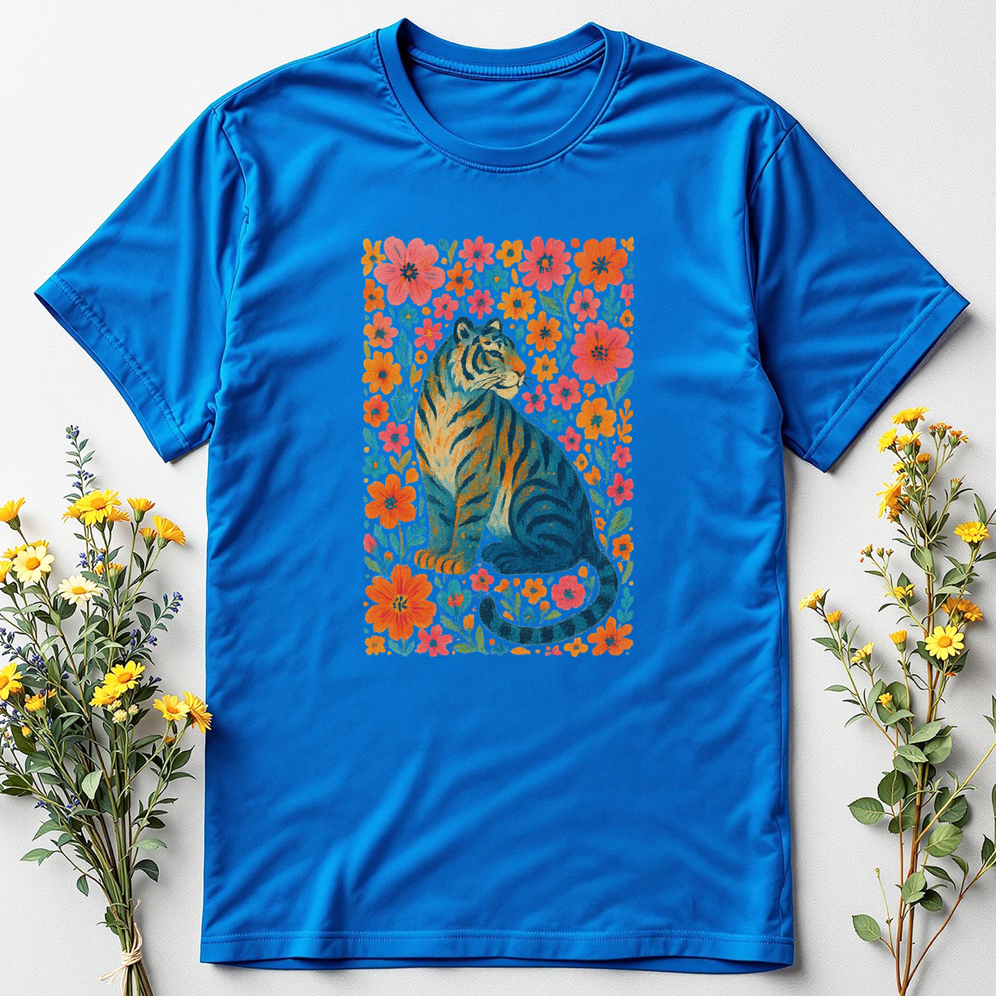 Striped in Petals — Wild Tiger Bloom Tee