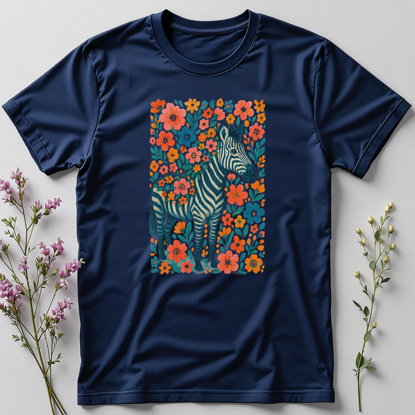 Striped in Wildflowers — Zebra Bloom Tee