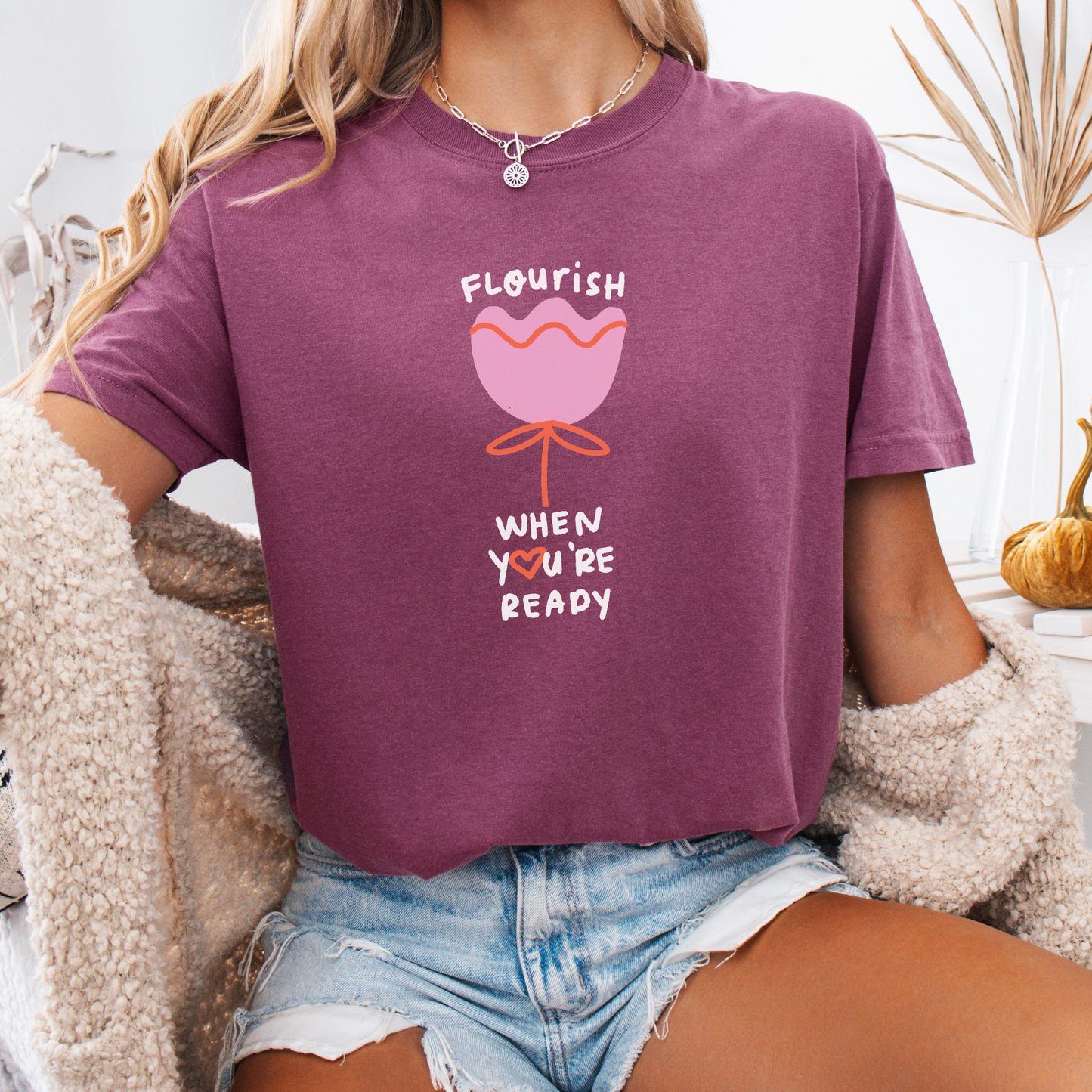 Flourish When You're Ready — Soul-Paced Tee